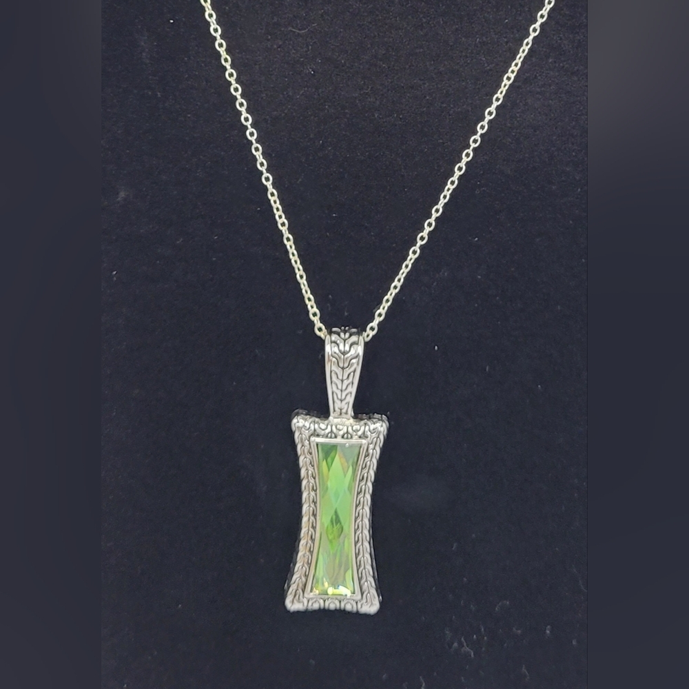 Lia Sophia Peridot Necklace Silver Chain